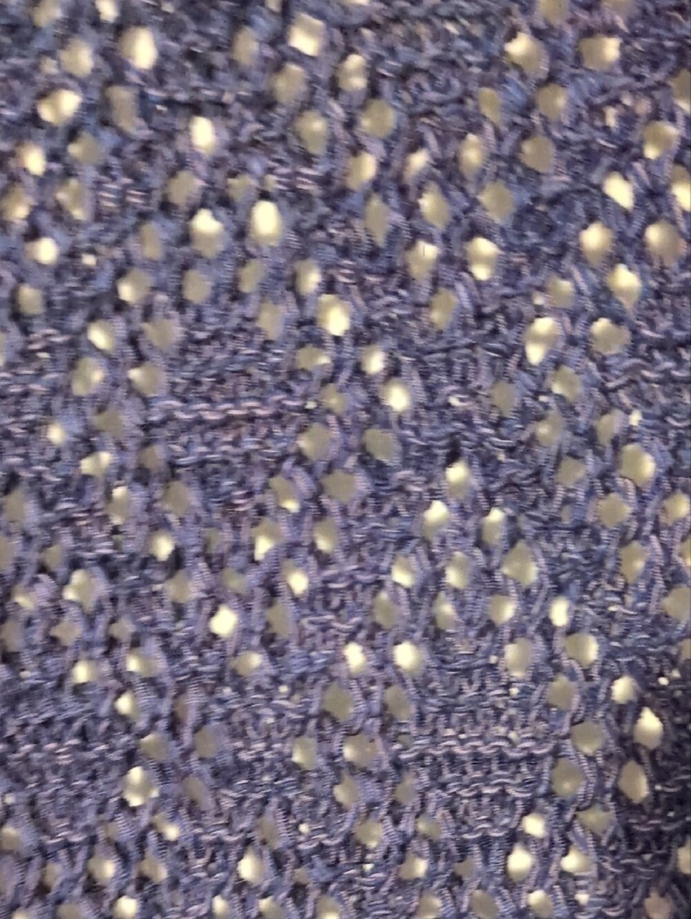 Ruby Rd. Navy Open-Front Crochet Fringe Cardigan - Picture 5 of 9